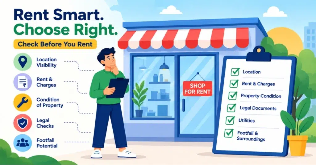 Checklist of important factors to check before renting a retail shop