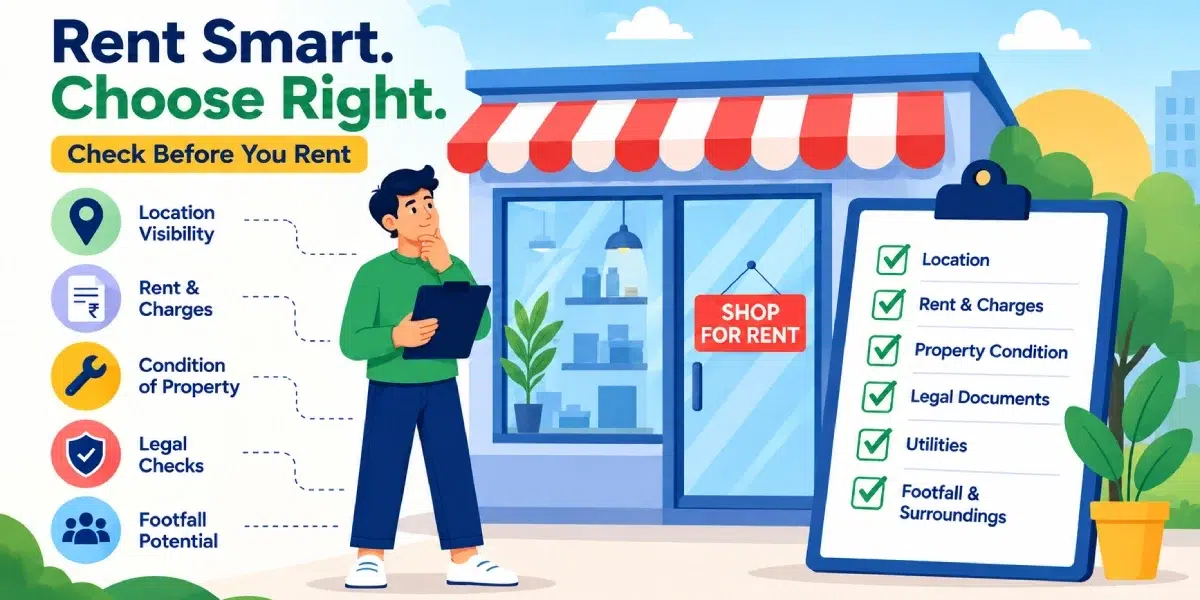 Checklist of important factors to check before renting a retail shop
